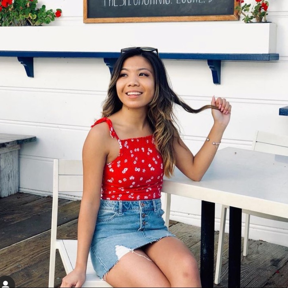 Red Smocked Top